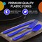 Exquisite Polished Plastic Silverware – 150 Pcs Heavy Duty Cutlery Set – 50 Each of Forks, Knives & Spoons – Disposable Utensil Set for Parties, Events & Catering – Flatware Set by Party Solids